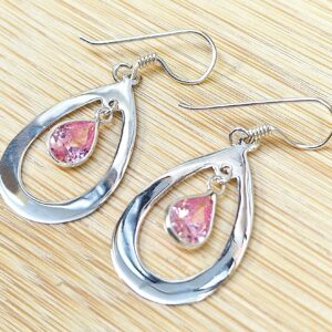 Tear Drop Dangle Earrings - Silver 925 earring with High quality CZ Crystals.