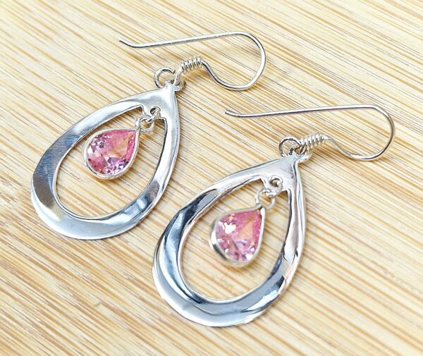 Tear Drop Dangle Earrings - Silver 925 earring with High quality CZ Crystals.