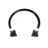 Titanium Spike Black Horseshoe Ring Internally Threaded 16G 14G Nose Ring Circular Barbell CBB/CBR Body Piercing