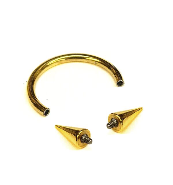 il_fullxfull.6066567771_bbdf Titanium Spike Gold Circular Barbell Internally Threaded 16G 14G Nose Ring Horseshoe Ring CBB/CBR Body Piercing