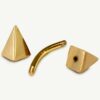 14K Gold Spike Pyramid Eyebrow Piercing Curved Barbell Piercing, Cartilage Piercing, Belly Ring - 16G Body Jewellery Gold Bent Bar