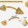 14K Gold Spike Pyramid Eyebrow Piercing Curved Barbell Piercing, Cartilage Piercing, Belly Ring - 16G Body Jewellery Gold Bent Bar