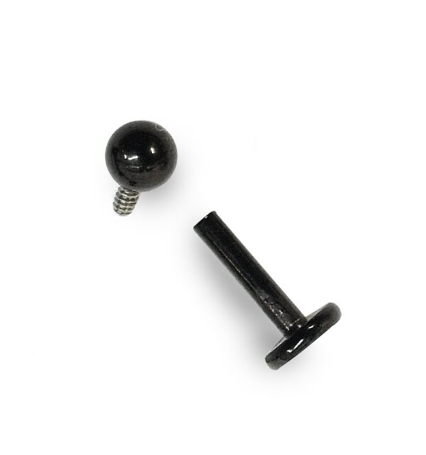 Titanium Black Labret Stud Piercing 16G 14G Internally Threaded Lip Jewellery, Lip Ring, Tragus Earring - 6mm to 12mm