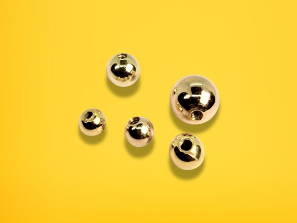 Gold Threaded Piercing Ball made from solid 14K Gold Piercing Replacement for Barbells, Labret studs, Bent Bar, Externally Threaded Piercing