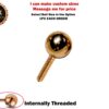 14K Solid Gold Piercing Balls Replacement for Internally Threaded Piercing Barbell, CBB, Curved Bar and Labrets