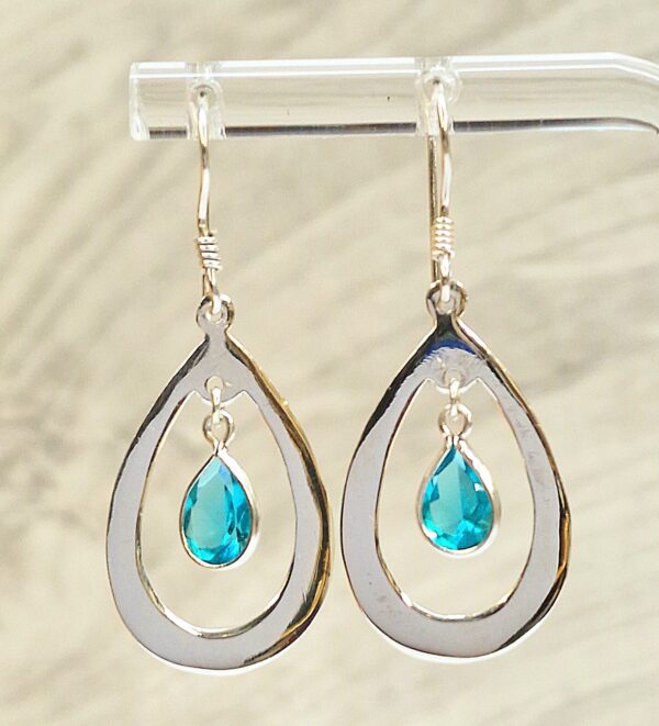 Tear Drop Dangle Earrings - Silver 925 earring with High quality CZ Crystals.