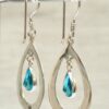 Tear Drop Dangle Earrings - Silver 925 earring with High quality CZ Crystals.