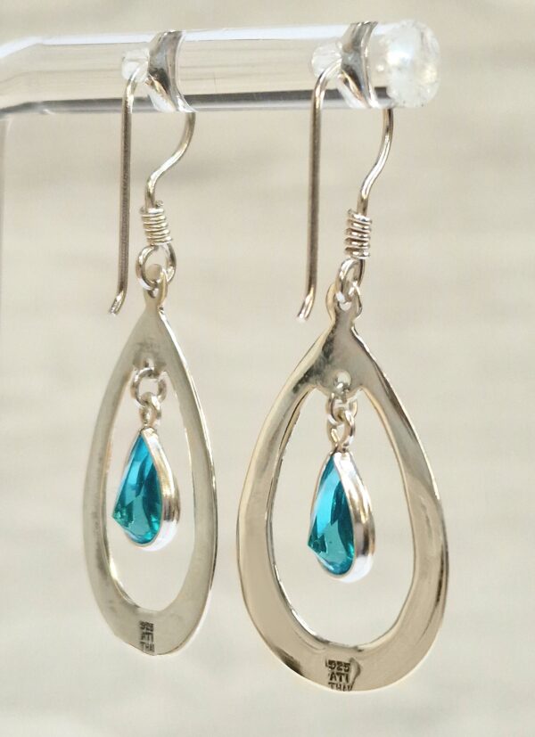 Tear Drop Dangle Earrings - Silver 925 earring with High quality CZ Crystals.