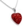 Silver Heart Pendant Necklace with High quality CZ Crystals and Adjustable Silver Chain Necklace