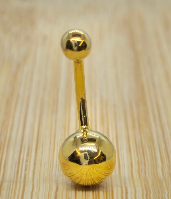 il_fullxfull.6136130816_kt06 14K Solid Gold Belly Bar - 14G Belly Button Piercing, Belly Ring, Navel Ring, Curved Barbell - Hand Made Body Jewellery Belly Button Rings