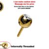 14K Solid Gold Piercing Balls Replacement for Internally Threaded Piercing Barbell, CBB, Curved Bar and Labrets