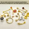 14K Gold Piercing Gem Ball Loose Parts, Replacement Ball for Internally threaded Body Jewellery piercing barbells, labrets, Horseshoe Rings