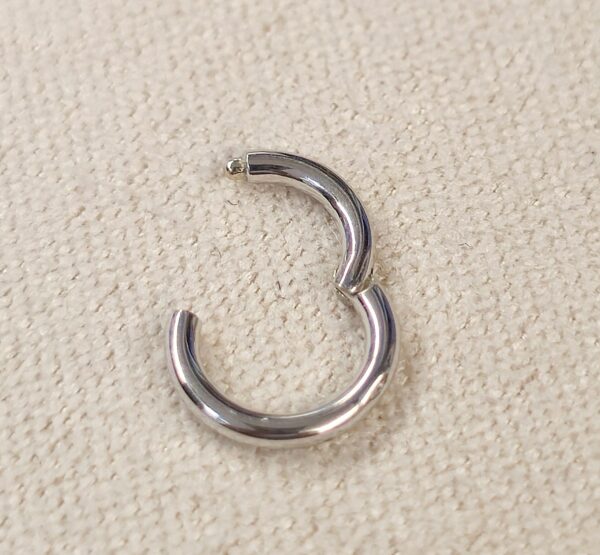 14K White Gold Septum Clicker Hoops Nose Hoop, Lip Piercing Hinged Ring - Body Jewellery  - 1pc each order
