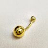 14K Solid Gold Belly Bar - 14G Belly Button Piercing, Belly Ring, Navel Ring, Curved Barbell - Hand Made Body Jewellery Belly Button Rings