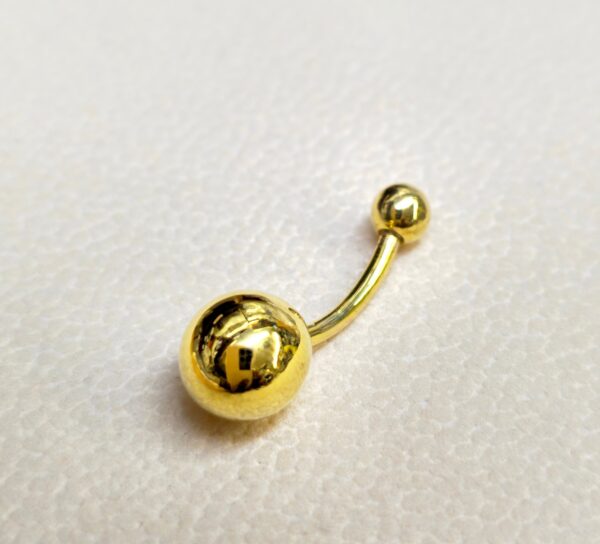 14K Solid Gold Belly Bar - 14G Belly Button Piercing, Belly Ring, Navel Ring, Curved Barbell - Hand Made Body Jewellery Belly Button Rings