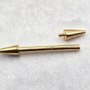 il_fullxfull.6207319404_wh6m 14K Solid Gold Internal Threaded Nipple Bar, Cone/Spike Barbell Piercing, Nose Bridge Barbell, Barbell Earrings