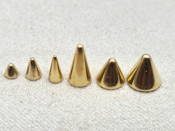 14K Solid Gold Cone/ Spike Barbell Piercing, Nipple Jewellery, Nose Bridge Barbell, Barbell Earrings