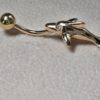 14K Gold Belly Ring - Dolphin Belly Bar, 14G Belly Button Piercing, Navel Jewellery -Hand Made Gold Body Jewellery Rings