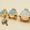 14K Gold Prong Set Opal Loose parts Replacement ball Piercing for internally threaded piercing Barbells, Labrets, Horseshoe Ring