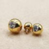 14K Gold Piercing Gem Ball Loose Parts, Replacement Ball for Internally threaded Body Jewellery piercing barbells, labrets, Horseshoe Rings