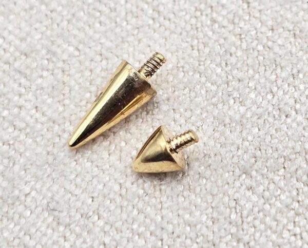 14K Solid Gold Spike Loose Part Piercing for Internally Threaded 16G Nipple Barbell Piercing, Lip Labret Studs, Horseshoe Ring