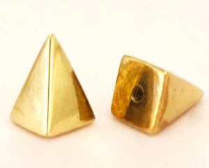 14K Solid Gold Loose Part Replacement 4-Sided Pyramid End, 14G Barbell Piercing, Eyebrow, Cartilage, Labret Studs and Belly Piercing Jewelry