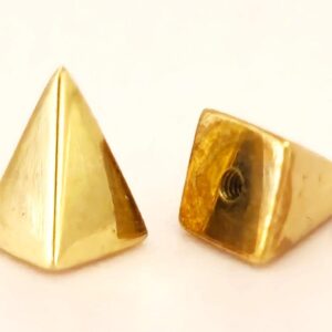 14K Solid Gold Loose Part Replacement 4-Sided Pyramid End, 14G Barbell Piercing, Eyebrow, Cartilage, Labret Studs and Belly Piercing Jewelry