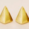 14K Solid Gold Loose Part Replacement 4-Sided Pyramid End, 14G Barbell Piercing, Eyebrow, Cartilage, Labret Studs and Belly Piercing Jewelry