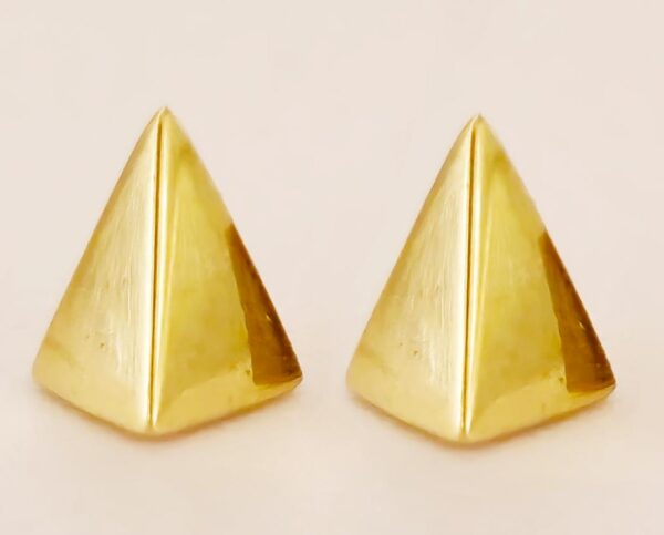 14K Solid Gold Loose Part Replacement 4-Sided Pyramid End, 14G Barbell Piercing, Eyebrow, Cartilage, Labret Studs and Belly Piercing Jewelry