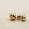 14K Gold Piercing Gem Ball Loose Parts, Replacement Ball for Internally threaded Body Jewellery piercing barbells, labrets, Horseshoe Rings