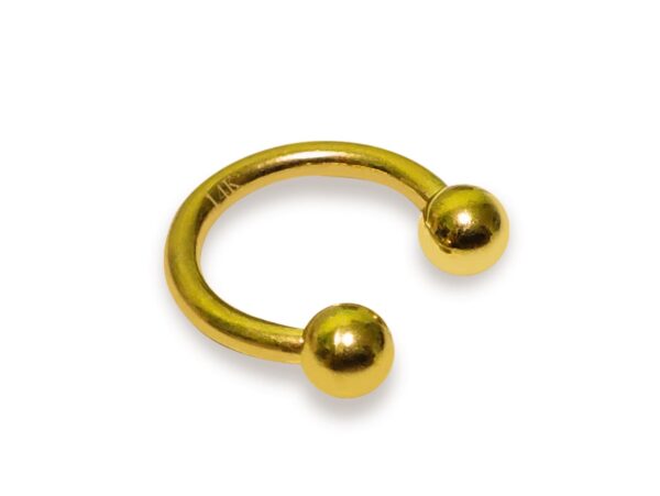 14K Gold Septum Jewelry Nose Piercing, Circular Barbell CBB Lip Ring Body Jewellery