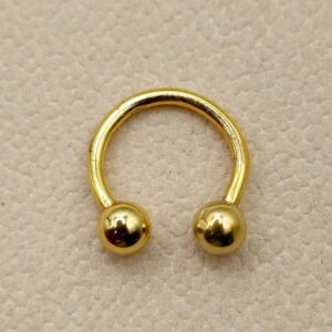 14K Gold Septum Jewelry Nose Piercing, Circular Barbell CBB Lip Ring Body Jewellery