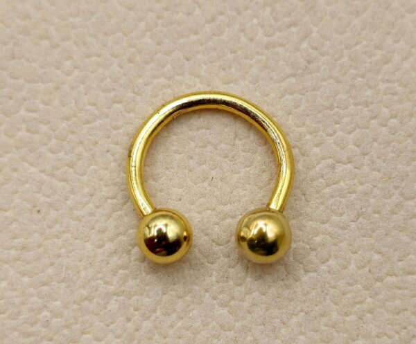 14K Gold Septum Jewelry Nose Piercing, Circular Barbell CBB Lip Ring Body Jewellery