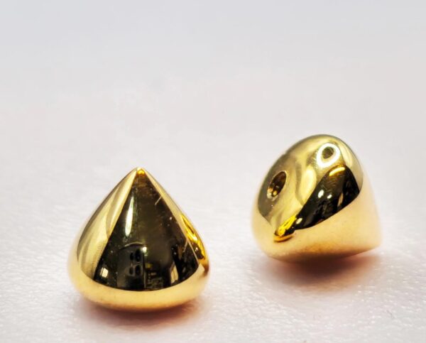 14K Solid Gold Round Cone End - 16G loose part on any Nipple Jewellery, Barbell Earrings- Handmade 14K Gold Body Jewelry Piercing