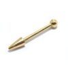 14K Solid Gold Spike Barbell Piercing, Cartilage Helix Piercing - Internally threaded - Body Piercing Also for Nipple Bar