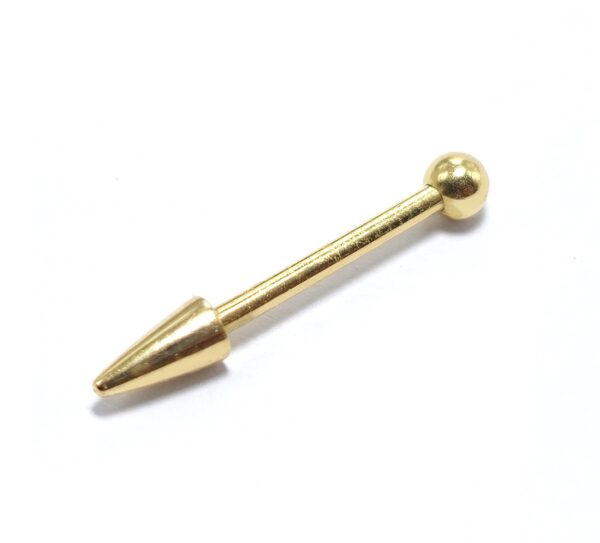 14K Solid Gold Spike Barbell Piercing, Cartilage Helix Piercing - Internally threaded - Body Piercing Also for Nipple Bar