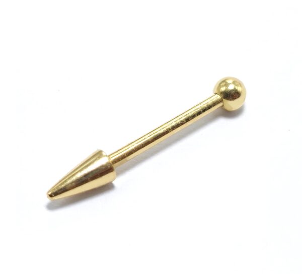 il_fullxfull.6366426972_dadl 14K Solid Gold Spike Barbell Piercing, Cartilage Helix Piercing - Internally threaded - Body Piercing Also for Nipple Bar