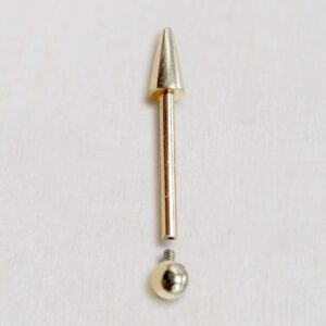 il_fullxfull.6368987302_f6pk 14K Solid Gold Spike Barbell Piercing, Cartilage Helix Piercing - Internally threaded - Body Piercing Also for Nipple Bar