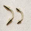 14K Solid Gold Spike Eyebrow Piercing Jewellery Curved Barbell Cones - 1pc Each Order