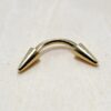 14K Solid Gold Spike Eyebrow Piercing Jewellery Curved Barbell Cones - 1pc Each Order