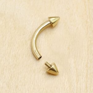 il_fullxfull.6389270810_axao_a12a6a20-43ed-438f-9d0d-4c0ad701baf3 Spike Eyebrow Piercing Jewellery 14K Solid Gold Internally Threaded Curved Barbell - 1pc Each Order