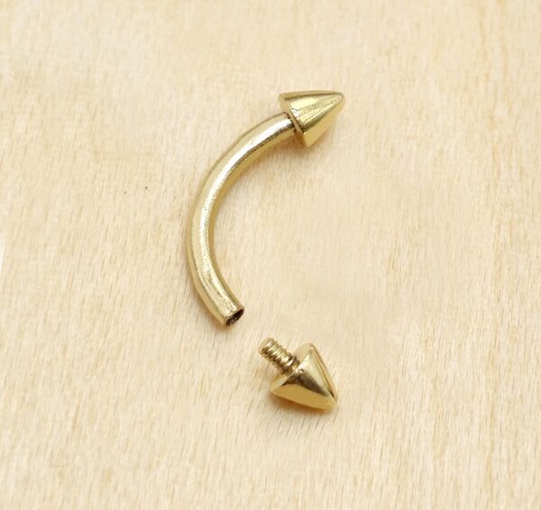 il_fullxfull.6389270810_axao_a12a6a20-43ed-438f-9d0d-4c0ad701baf3 Spike Eyebrow Piercing Jewellery 14K Solid Gold Internally Threaded Curved Barbell - 1pc Each Order