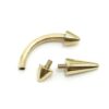 Spike Eyebrow Piercing Jewellery 14K Solid Gold Internally Threaded Curved Barbell - 1pc Each Order