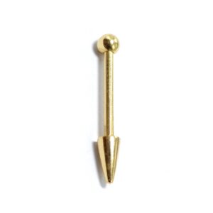 14K Solid Gold Spike Barbell Earrings, Cartilage Helix Piercing Ball and Cone Combinations - Body Piercing Also for Nipple Bar