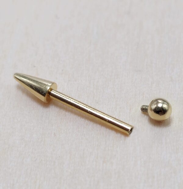 il_fullxfull.6417066027_s957 14K Solid Gold Spike Barbell Piercing, Cartilage Helix Piercing - Internally threaded - Body Piercing Also for Nipple Bar