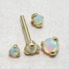 il_fullxfull.6417146829_31b9 14K Solid Gold Nipple Barbell Jewellery with Opal Stone - Internally threaded - Body Piercing Also for Cartilage Earrings - 1pc each order