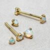 il_fullxfull.6417152861_hg1x 14K Solid Gold Nipple Barbell Jewellery with Opal Stone - Internally threaded - Body Piercing Also for Cartilage Earrings - 1pc each order