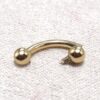 14K Solid Gold Vertical Labret Lip Barbell - Internal Threaded Also for Eyebrows, Rook Cartilage Earrings - 1pc each order