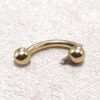 14K Solid Gold Vertical Labret Lip Barbell - Internal Threaded Also for Eyebrows, Rook Cartilage Earrings - 1pc each order