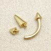 Spike Eyebrow Piercing Jewellery 14K Solid Gold Internally Threaded Curved Barbell - 1pc Each Order